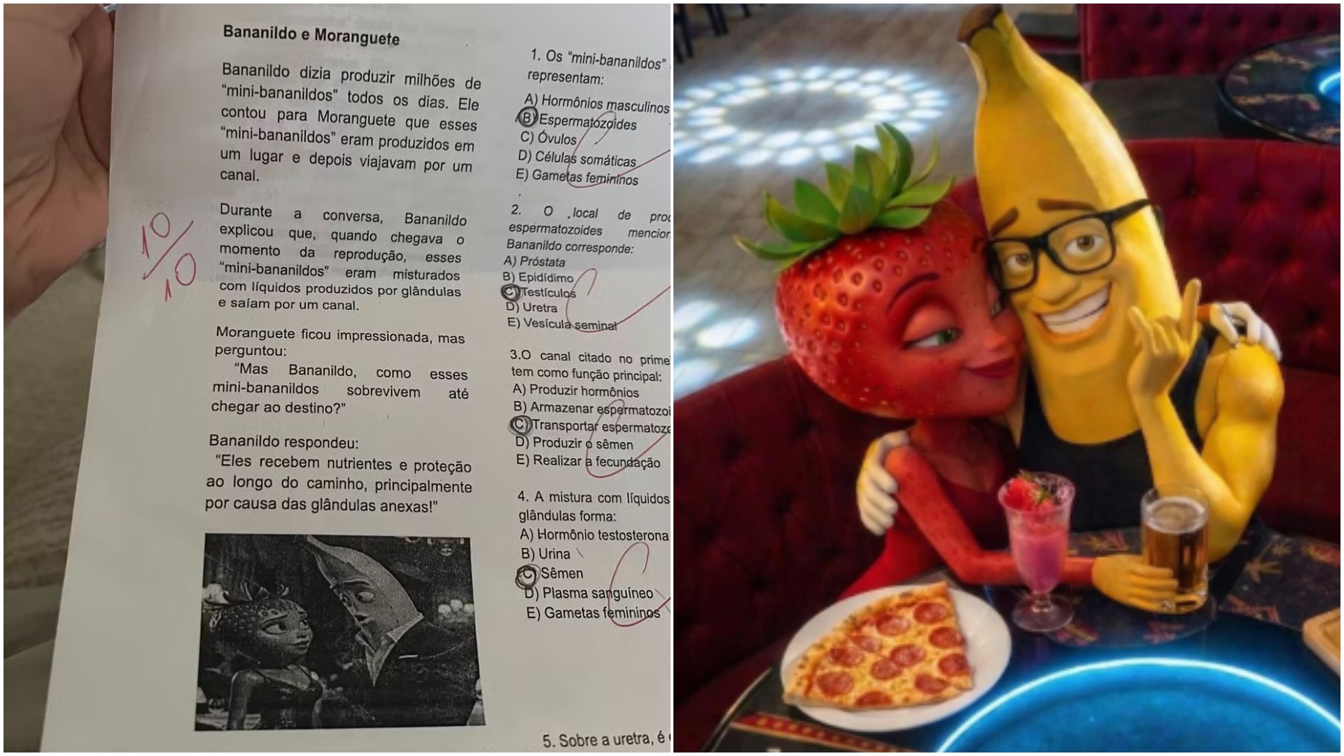 bananildos-e-espermatozoides:-questao-de-reproducao-humana-com-frutas-do-tiktok-viraliza,-mas-pode-confundir-criancas
